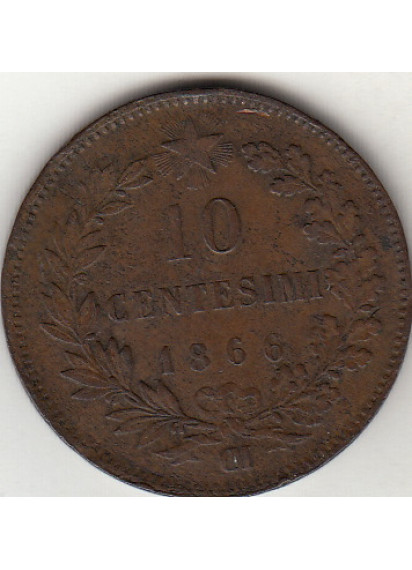 1866 10 Centesimi Non Comune Vittorio Emanuele II